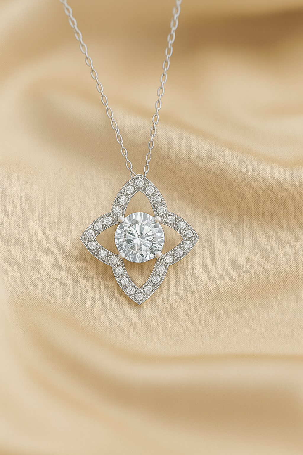 Collier Fleur de lumière – Argent 925 & Zirconium